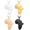 Nieuwe Mode Unisex Prachtige Afrika Kaart Sieraden Zilver Vergulde Afrikaanse Land Hanger Ketting Hiphop Sieraden Gift Gratis Verzending