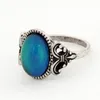 Vintage Bohemia Retro Color Change Emotion Feeling Metal Ring Temperature Control Mood Rings for Women MJ-RS008