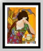 Mondern مجردة ديكور المنزل قماش النفط الطلاء رسمت باليد امرأة لها القهوة الشكل اللوحة للجدار لا مؤطرة جودة musuem