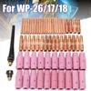 Freeshipping 1 Set 62Pcs Tig Welding Torch Ugello in rame ceramico Pyrex Cup per saldatrice WP-26/17/18 Kit