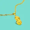 Этнические стиль женские модели золотые ожерелье подвески 24к золотой арахисовый дизайн дамы шарм ювелирные изделия золотая цепочка 46см размер бесплатная доставка