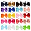 Girls Hair Link Bows Baby Ponytail Holder Elastyczna Gumka Band Bow Hairbands Dzieci Grosgrain Wstążka Kids Hair Accessorie 20 kolorów M185