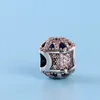 Eleganti perline di fascino della serie Oceano in argento sterling 925 con diamanti CZ per gioielli Pandora con regalo di compleanno squisito da donna in scatola originale