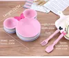 3PCSSET BOVEY FOOD STOCERS STOCERSTOUDE TODDLE SOLD CUTE CUTE CARTOON DISHES KIDS PLATE BOWL ECOFRIEDLY 어린이 훈련 식기 7150020