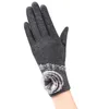 Mode-vinter sport fitness varma handskar mode kvinnor handled hårboll plus kashmir bomull full finger pekskärm handskar 13e