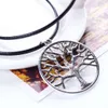 Gros-l'arbre de vie pendentif collier arbres en alliage d'argent colliers de corde en cuir femmes fille plante simple cou bijoux livraison gratuite