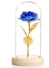 Galaxy Rose Blume Valentinstag Geschenk Romantische Kristall Hohe Bor Glas Holz Basis Für Freundin Frau Party Decor1