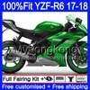 Corpo iniezione per YAMAHA YZF600 YZF R6 YZFR6 2017 2018 248HM.12 YZF 600 YZF R 6 YZF-600 Verde lucido nuovo YZF-R6 17 18 Kit carenature + 7Gifts