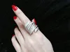 Moda a través del anillo de promesa 925 plata esterlina Mirco Pave 170pcs Diamond Party Wedding Band Anillos para mujeres Joyería de dedo