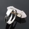 WOJIAER Einzigartiger Ring für Frauen, natürlicher Rosenquarz-Stein, Perlenringe, silberfarben, Party-Schmuck X3020