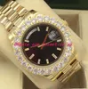 10 Style Luxury Watches 18kt Silver GOLD Bigger DIAMOND Bezel 228348 Automatic Fashion Men's Watch Wristwatch