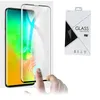 Stöd Fingeravtryck Lås upp 3D-krökt tempererat glasskärmskydd för Samsung Galaxy S10 S10 Plus 220PC i Retail Package