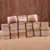 Christmas Ribbon Jute Burlap Rustic Vintage Wedding Decor linen Gift Box Wrap Lace Ribbon Roll Merry Christmas Party Supplies