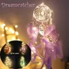 Home Decoration Dream Catcher With Lights Feathers Hand-Woven Ornaments Birthday Graduation Gift Wall Hanging Decor For Car Deco2635