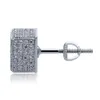 Fashion- and European hip hop hipster men's square earrings with zircon wholesale earrings