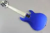 Custom Factory Left Handed Métal Bleu 6 cordes Guitare basse électrique avec 21 frettes, Maple Fingerboard, offre sur mesure