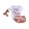 Baby Girl Girl Outfits Outfits Lettera Crown Tops Stampato per perle a pale con paillettes con padiglione con fascia trepice set per bambini Cash Casual Cash7176840