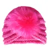 Cappello di lana caldo invernale per bambini con palla di pelo Cappelli lavorati a maglia per bambini Berretti per bambini morbidi e caldi Berretto antivento stile Todder per paraorecchie per bambini