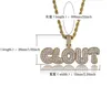 Collana con ciondolo CLOUT hip-hop Iced Out Pieno zircone Oro argento placcato Colore regalo gioielli per feste di Halloween da uomo