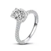 2,5 carats taille ovale simulé diamant fiançailles mariage bague en argent sterling 4 griffes bijoux élégants pour les femmes CX200611