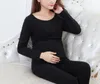 Kvinnors Maternity Pajamas Thermal Underkläder Set Amning Nightgown