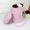 6 colors Round Flower Paper Boxes With Lid and rope Hug Bucket Florist Gift Packaging Box Candy Bar Boxes Party Wedding Supplies7813807