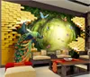 2019 Neue 3D-Tapete Gold Garden Peacock Rich 3D-Hintergrund Wanddekoration Advanced Moisture Wallpaper