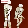 Toilets Carpeted Floor WC Male And Female Identity Mirror Wall Stickers Acrylic Mirrored waterproof Sticker Home Decor