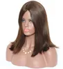 Kosher Wigs Brown #4 أرقى الشعر الأوروبي البكر البشري عقدة غير مرئية 4x4 الحرير أعلى مستعار يهودي