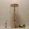 Utsökt Blomma Vase Twist Shape Stand Golden / Silver Bröllop / Bordscentrum 68 cm Tall Road Lead Heminredning