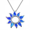 Whole 10 pcs Silver Plated Sun Pendant Many Colors Opalite Opal Necklace for Anniversary Gift Jewelry5132088