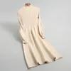 2018 vestido de otoño e invierno tejido nuevo temperamento elegante cultivar una moralidad vestido mostrar mujeres tejidas finas