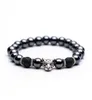 Silver Gold Tiger Leopard Hematite 8mm Black Lava stone Bead cross bracelet Essential Oil Diffuser Bracelet For Women men Jewelry