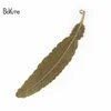 BoYuTe Direto Da Fábrica Por Atacado 20 Pcs 110 * 24 MM de Bronze de Metal Placa de Estampagem Grande Pena BookMark com Loop Diy Handmade Acessórios de Jóias