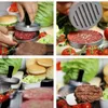Антипригарное Hamburger пресс-форма алюминиевых самодельный чучело гамбургер пирожок мейкера деревянные ручки инструменты кухня кухонную посуду барбекю гриль барбекю