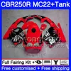 Injection +Tank For HONDA CBR 250RR red glossy hot CBR250RR 90 91 92 93 94 263HM.2 MC22 CBR 250 CBR250 RR 1990 1991 1992 1993 1994 Fairing