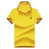 Cotton Polos Shirt Men Solid Slim Fit Short Sleeve Patchwork Fashion Streetwear Male Polo