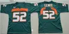 NCAA Brad Kaaya Jerseysマイアミ・ハリケーン・カレッジ・フットボール20 ED REED 52 Ray Lewis Jersey Accオレンジ緑ホワイト26 SEAN Taylor S-3XL