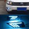 2Pcs Car light for Volkswagen VW Tiguan 2017 2018 2019 DRL Daytime Running Light with Yellow Turn signal fog lamp