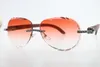 Whole Selling limited diamond male and female Mix Wood Rimless SunGlasses Shield High Quality C Decoration SunGlasses 82008891762