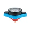 Freeshipping Car Accessory Termost Radiator Cap Cover + Water Temp Gauge 0.9bar Cover Blue