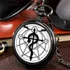 Mode Aangepaste Horloges Zwart Volledige Hunter Glad Case Snake Bull Elk Alchemy Ontwerp Unisex Quartz Zakhorloge Hanger Chain240Y