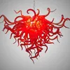 Red Pendant Lamps 100% Mouth Blown Borosilicate Murano Glass Chandeliers Pendant-Light Art Lighting Low Ceiling Crystal Chandelier