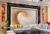 3d Wallpaper 3d Geometric Art Spiral Texture Murale Soggiorno Camera da letto Sfondo Decorazione murale Carta da parati