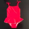 2019 novo verão crianças sólido vermelho roupa de banho bebê meninas vermelho xadrez biquíni vestido de banho maiô de uma peça roupa de natação t2004138782460