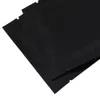 12x18cm Flat Black Metallic Open Top Bags w/ Tear Notches heat seal Aluminium Foil mylar food storage packaging bags