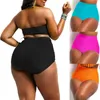 Sexy Women Solid OnePiece Bikini Shorts Krótkie stringi Brazylijskie wysokiej talii stroje kąpielowe kąpielowe stroje kąpielowe Plus 8524583