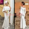 Charmante Nigeriaanse zeemeermin avondjurken 2K19 White Satin Black Girl Afrikaanse Partij Prom Dresses Pageant Town Robe de Soiree Plus Size
