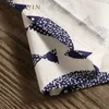 Serviette en tissu imprimé poisson bleu, petit tissu de style frais, nappe artistique, coussin de serviette