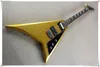 Amarelo dourado V Body Shape Guitarra elétrica com pequeno Floyd Ponte Rose, Rosewood Fingerboard, pode ser personalizado